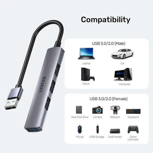 UNITEK 4 in 1 USB-A Hub