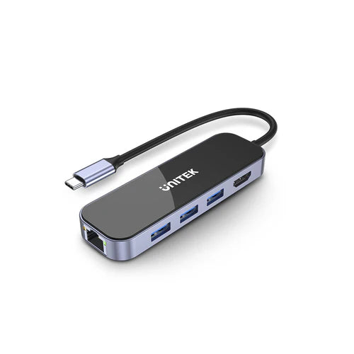 UNITEK uHUB H6 Gloss  6 in 1 USB-C Ethernet Hub