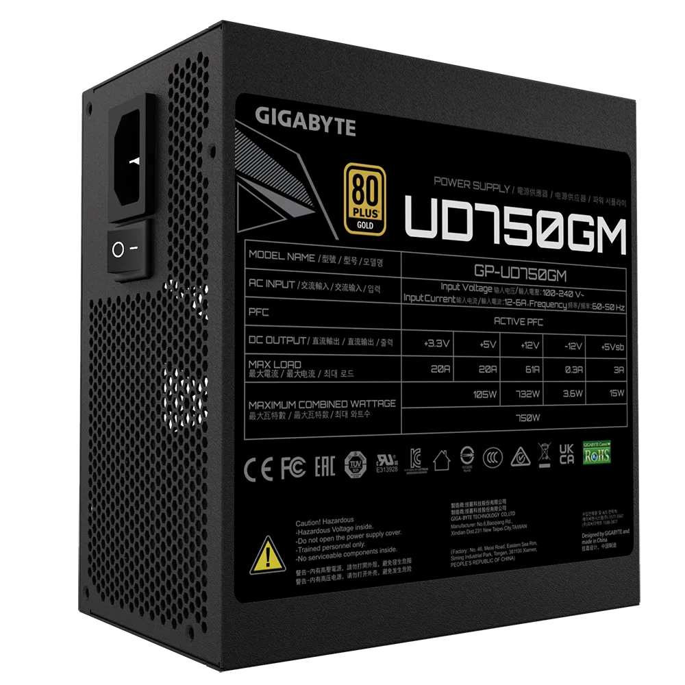 GIGABYTE UD750GM 750W 80 PLUS Gold Power Supply