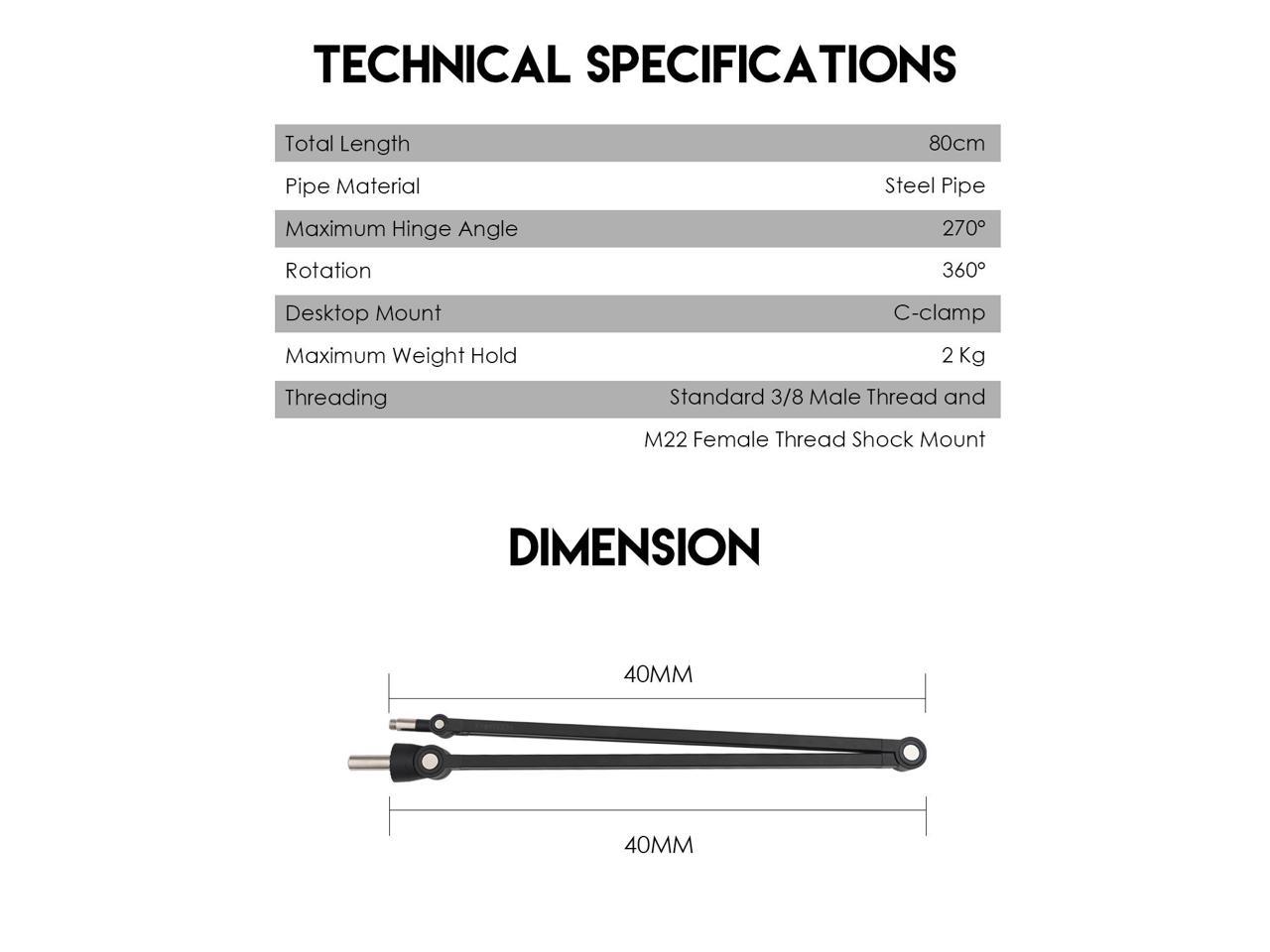 Fantech AC902S Microphone Stand Boom Arm