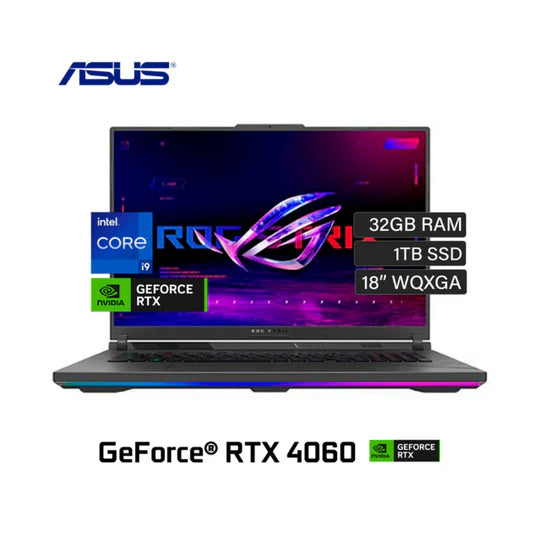 ASUS ROG STRIX G18, Intel Core i9-14900HX, RAM 32GB, SSD 1TB, NVIDIA RTX 4060 8GB, 18.0 WQXGA 240Hz IPS, Eclipse Gray