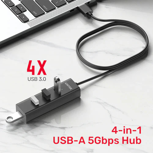 UNITEK 4 in 1 USB-A Hub with 120CM Extension Cable