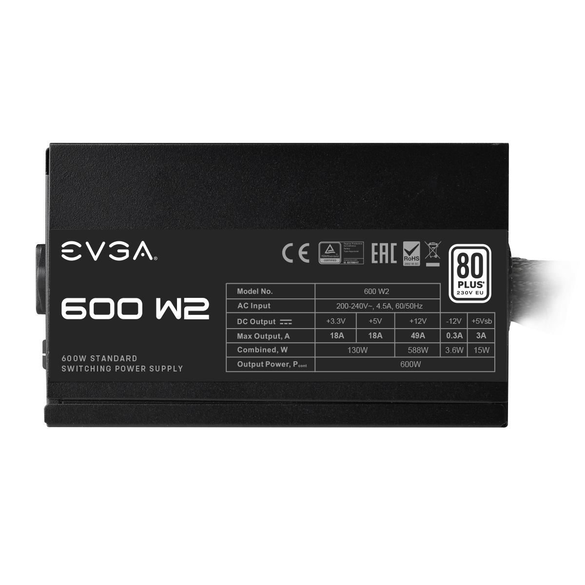 EVGA W2 600W 80 PLUS White PSU