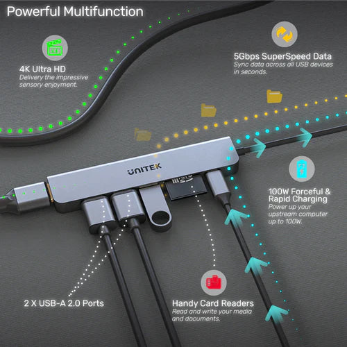 UNITEK uHUB S7+ 7-in-1 USB-C Hub