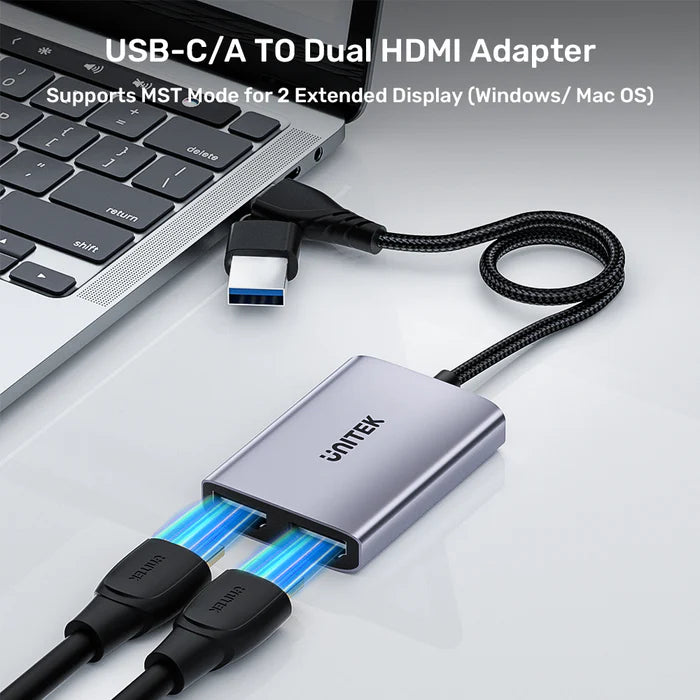 UNITEK USB C/A Dual HDMI Adapter