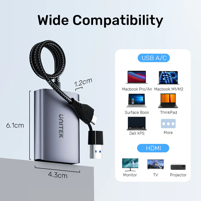 UNITEK USB C/A Dual HDMI Adapter