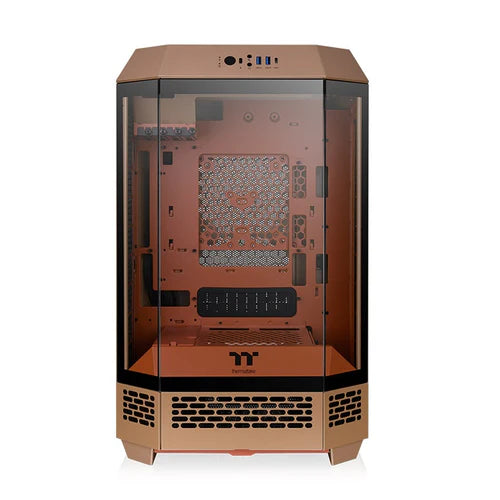 Thermaltake Tower 300 Micro-ATX Case with 2x140mm CT Fans, 420mm Radiator Support & Optional Horizontal Display Kit Brown