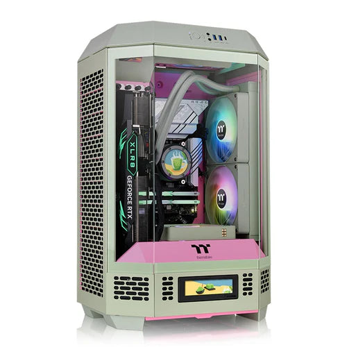 Thermaltake Tower 300 Micro-ATX Case with 2x140mm CT Fans, 420mm Radiator Support & Optional Horizontal Display Kit Pink